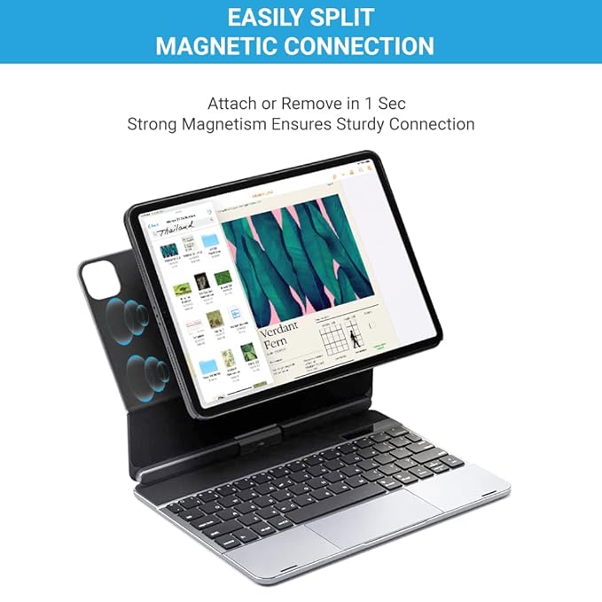  Wireless Magic Magnetic Keyboard Case for iPad